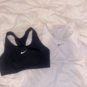 TWO BRAND NEW NIKE SPORTS BRAS (BLACK AND WHITE)